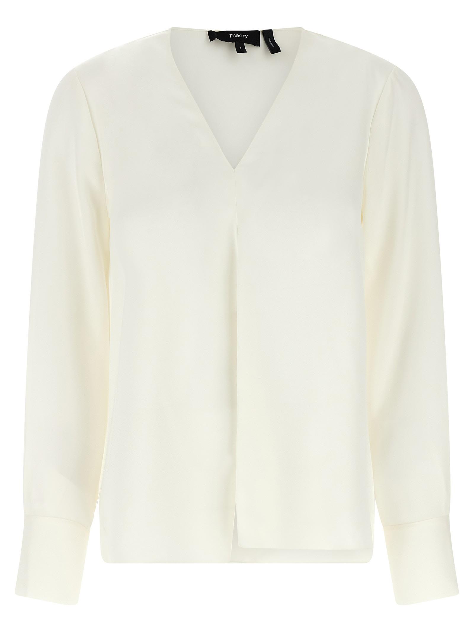 theory silk blouse