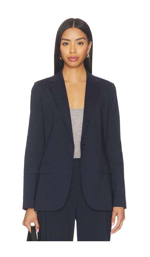 theory staple blazer in navy.