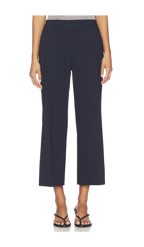 theory straight classic pant in navy.