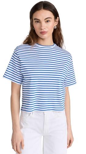 theory women's boxy crew tee, wave multi, xxs-xs