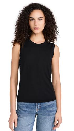 theory women's crew neck shell top, black, l