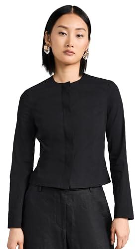 theory women's crop peplum jacket, black, 6