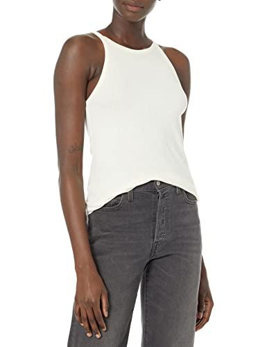theory women's cropped halter.knit, ecru, xl