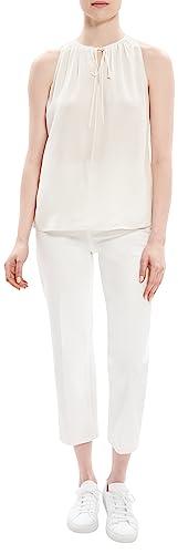 theory women's cutaway tie top, off white, x-small