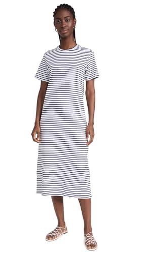 theory women's easy tee dress, navy multi, l