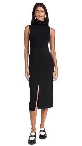 theory women's funnel neck dress, black, 10