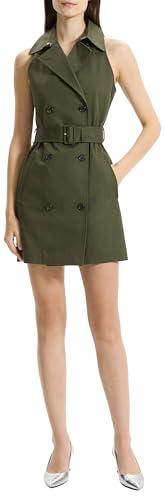 theory women's halter trench dress, dark olive