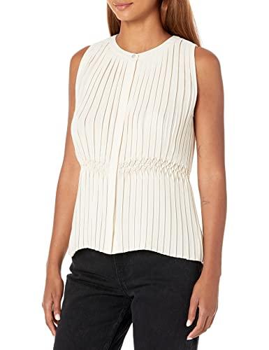 theory women's plt smock top.poly g, vanilla, s