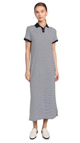 theory women's polo dress, navy/white, s