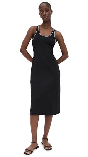 theory women's rib tank dress, black, s