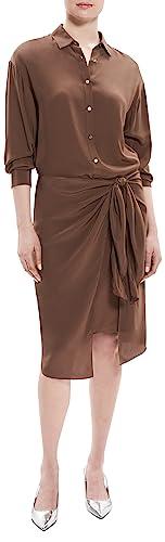 theory women's sarong shirtdress, pecan, 0