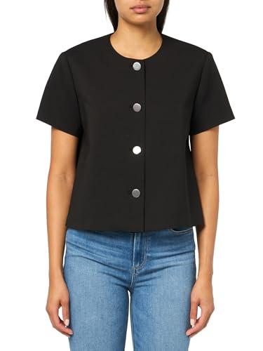 theory women's short sleeve aline top black