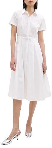 theory women's short sleeve volume skirt dress, white