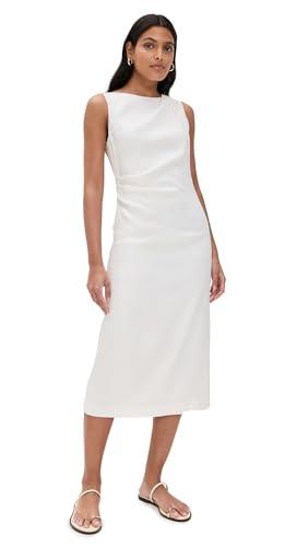 theory women's shoulder drape dress, ivory, white, 8