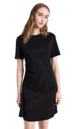 theory women's side drape dress, black, m