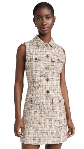 theory women's sleeveless military mini dress, wheat multi, 0