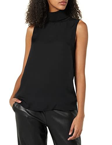 theory women's sleeveless roll-neck top, black, s