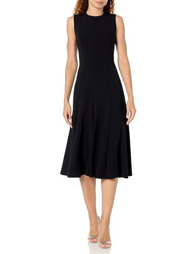 theory women's sleeveless volume dress, black