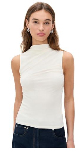 theory women's subtle drape top, ivory, off white, s