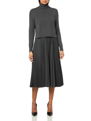 theory women's turtleneck pullover dress, charcoal melange