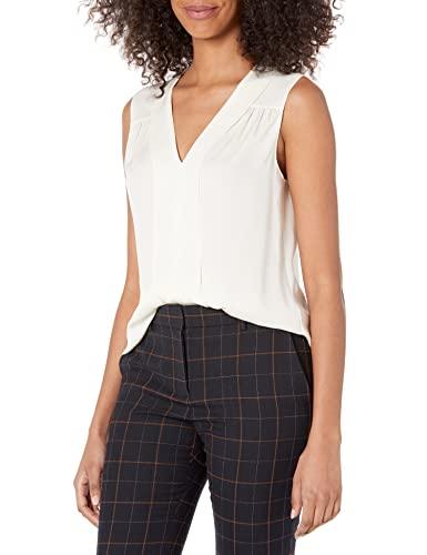 theory women's v flap top, ivory, medium