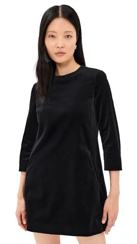 theory women's velvet quarter sleeve dress, black, 00