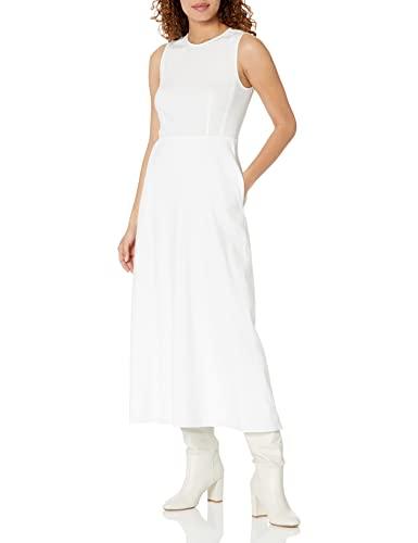theory women's volume dart dress, white