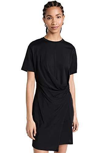 theory womens drape tee dr.apex dress, black, large us