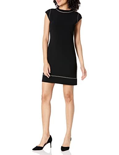 theory womens emb cap shift dr.adm dress, black, 6 us