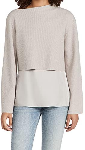 theory womens layered top blouse, oatmeal, 3x-small-xx-small us