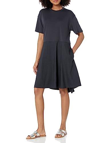 theory womens tier tee dr.eco crun dress, concord, medium us