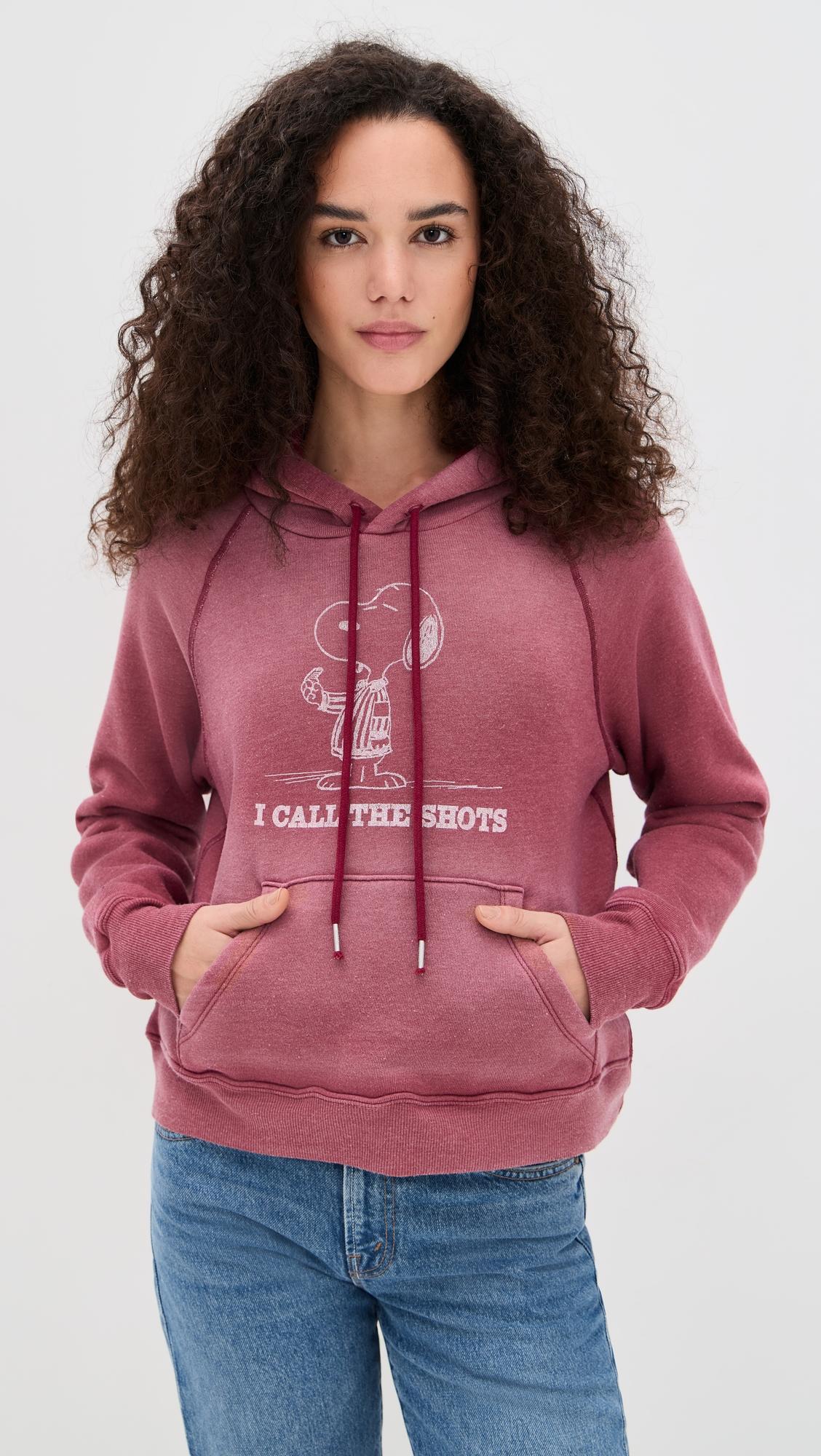 thermal lined raglan hoodie snoopy