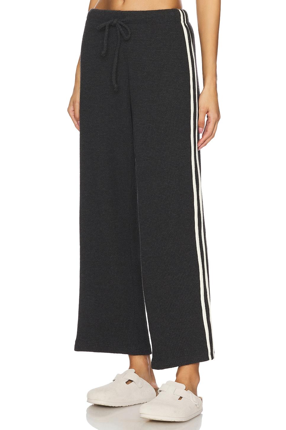 thermal stripe cropped pant