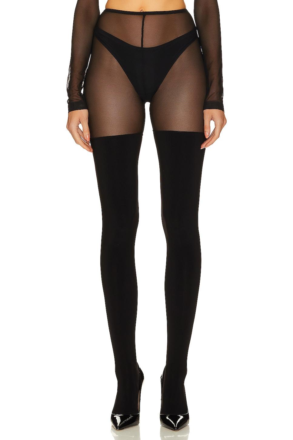 thigh high spliced legging with footsie
