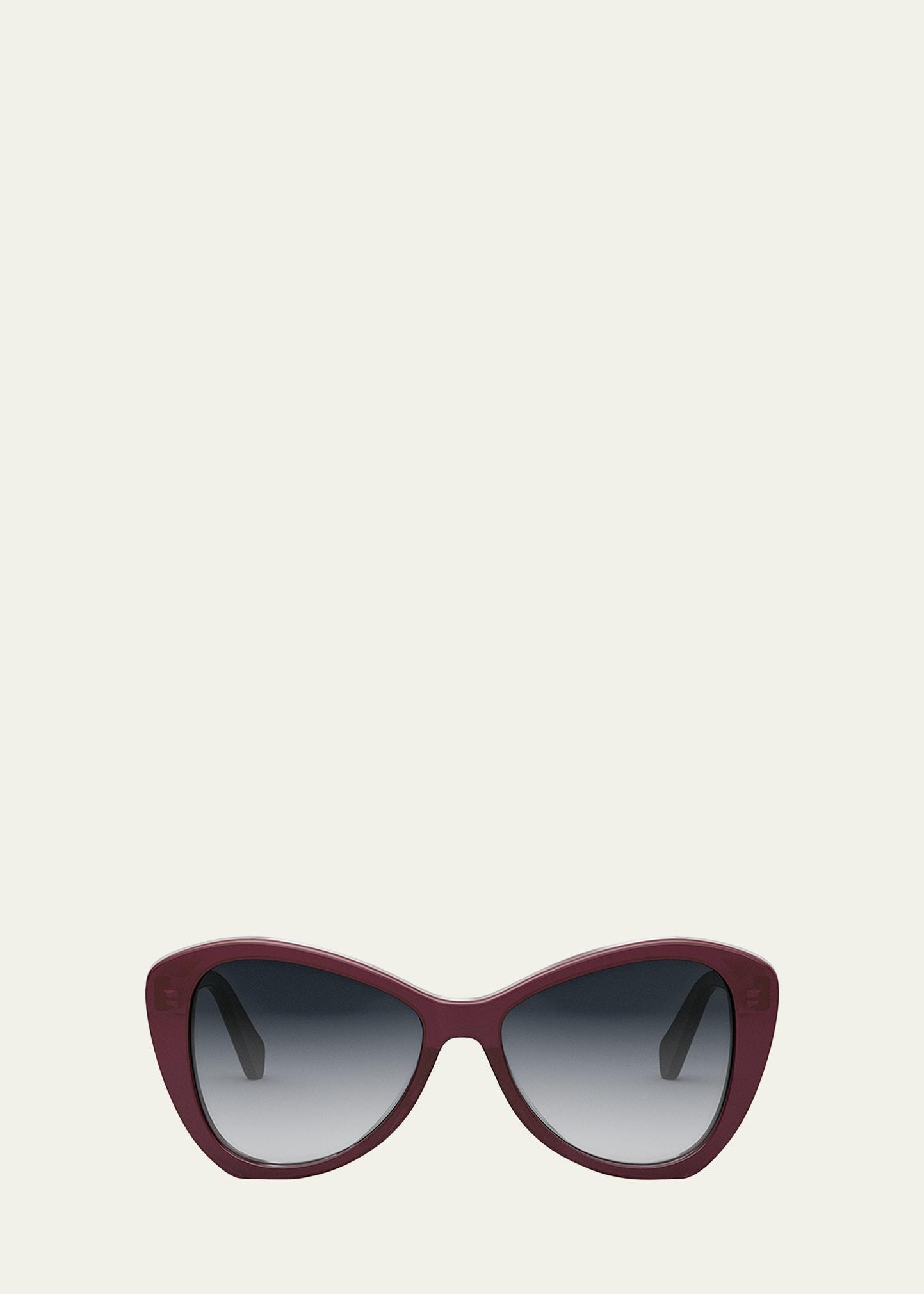 thin logo acetate butterfly sunglasses