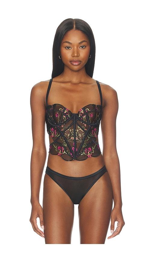 thistle and spire love bustier top in black.