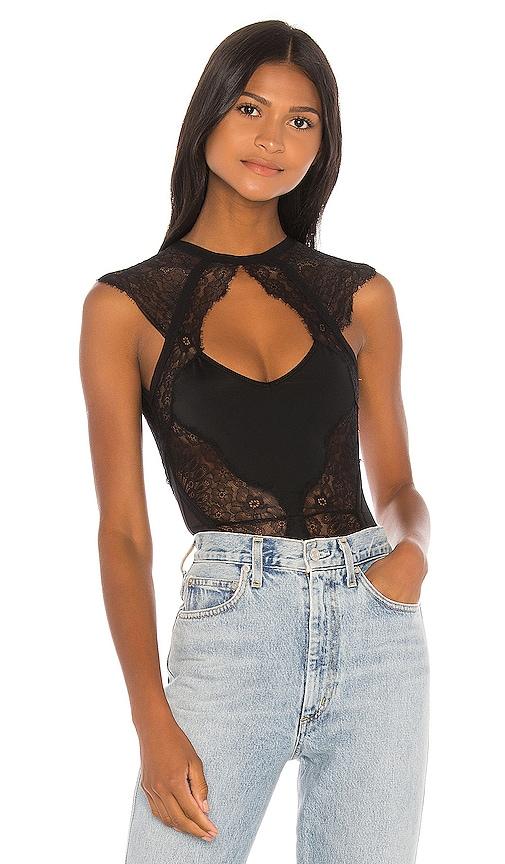 thistle and spire minna bodysuit in black.
