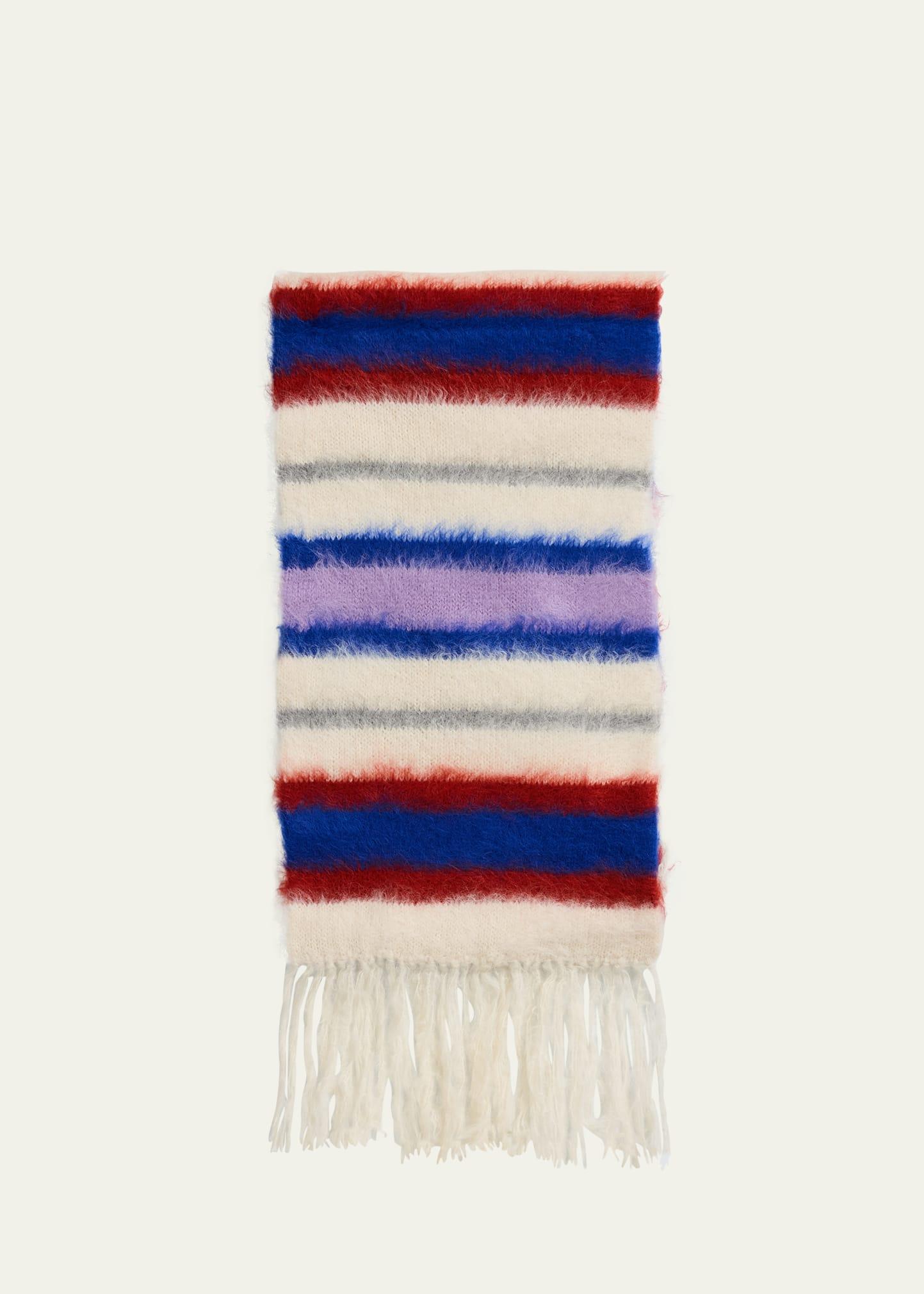 thistle striped fur scarf