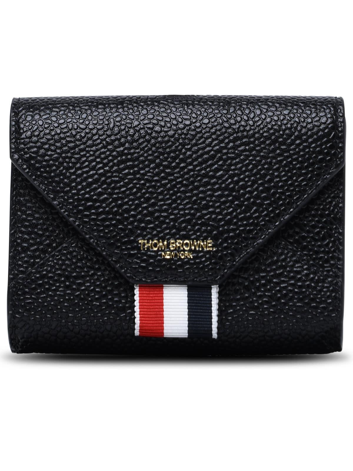 thom browne black grained leather purse