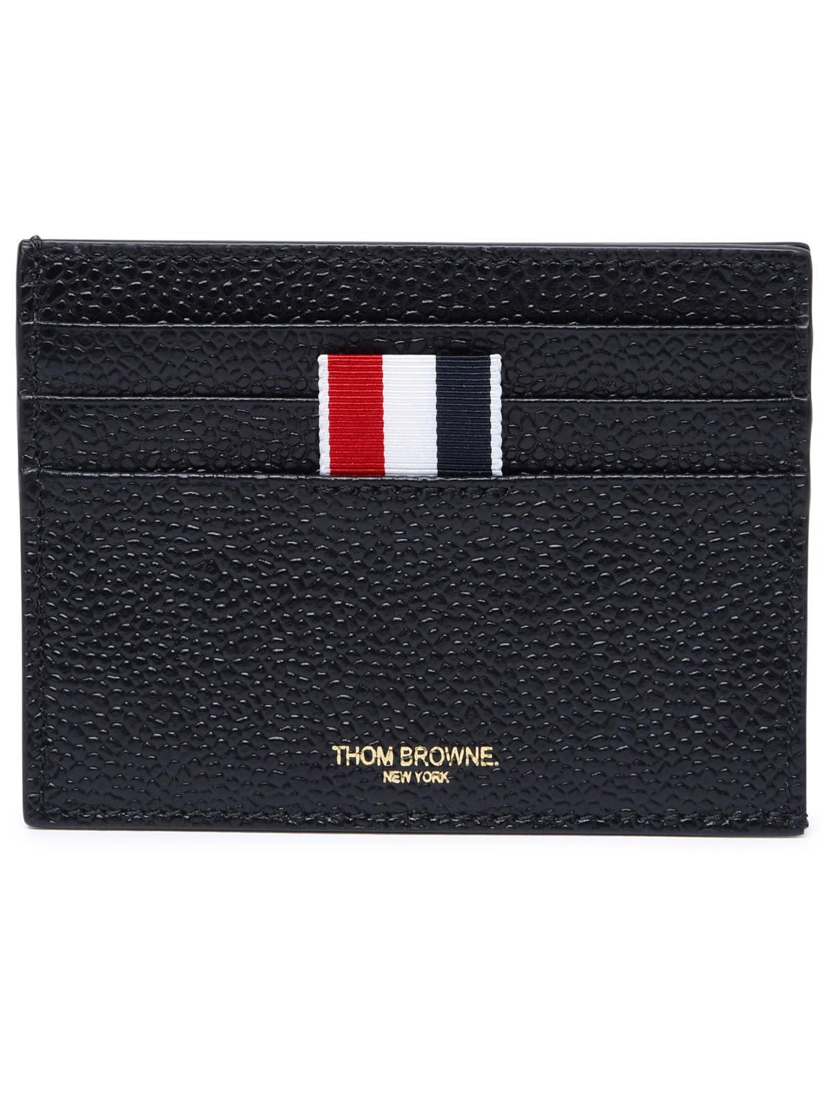 thom browne black leather card holder