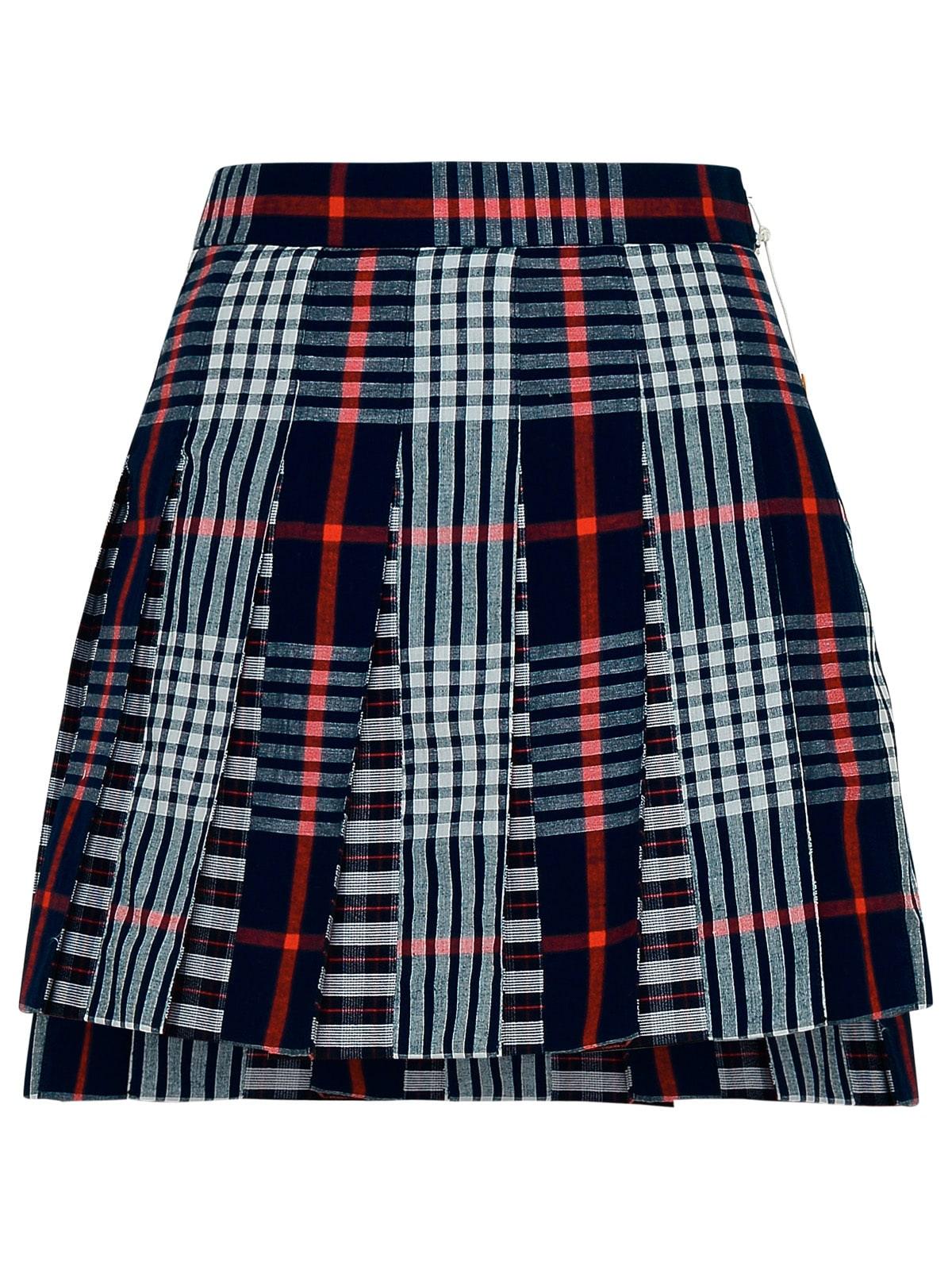 thom browne blue cotton skirt