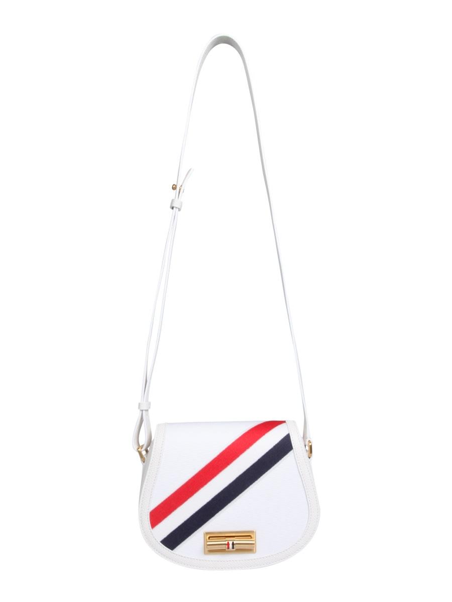 thom browne canvas saddle shoulder bag