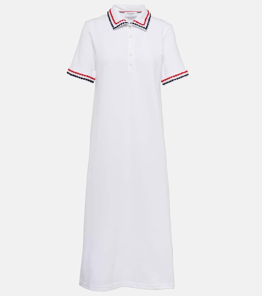thom browne cotton piqué midi dress