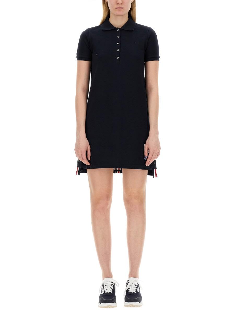 thom browne cotton pique polo shirt dress