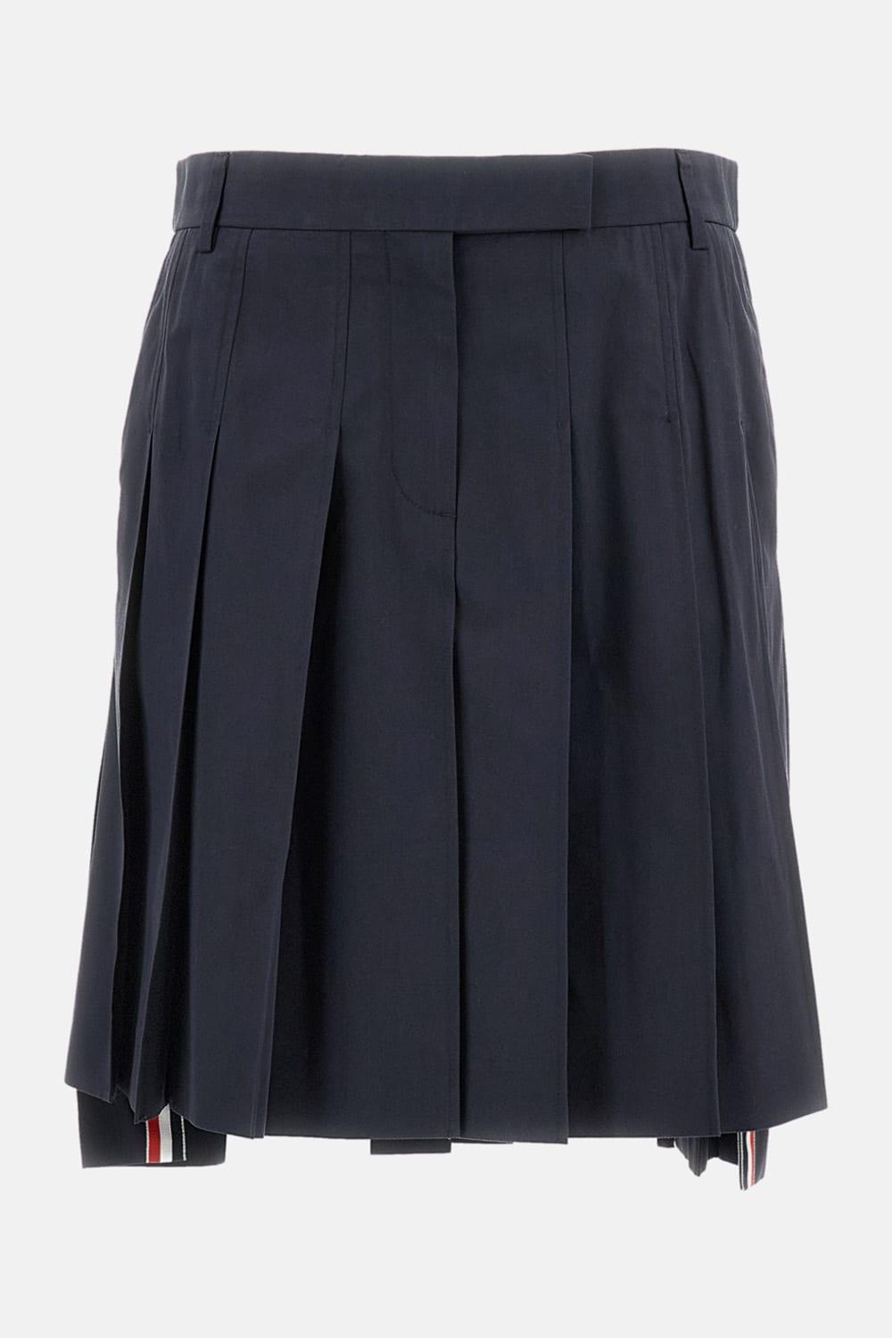 thom browne cotton pleated skirt