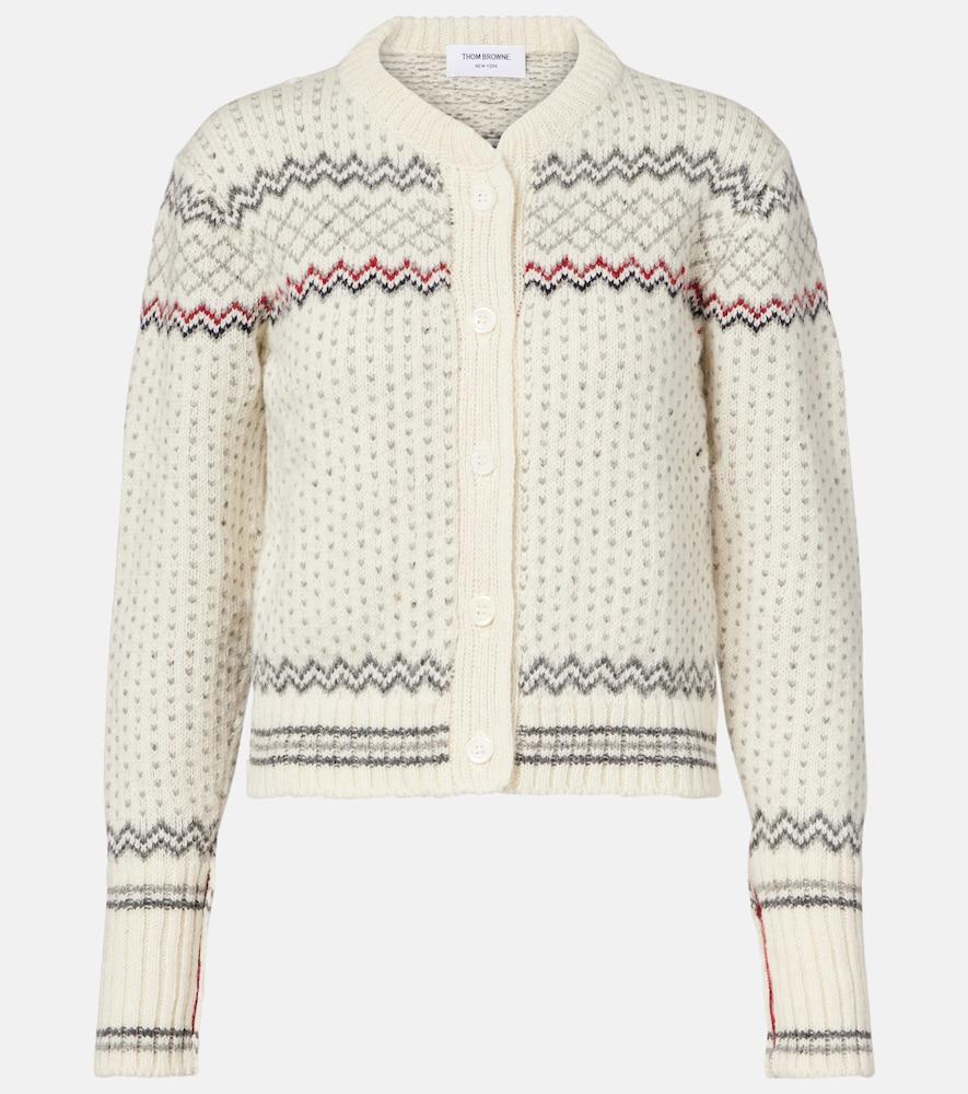 thom browne fair isle wool and mohair cardigan