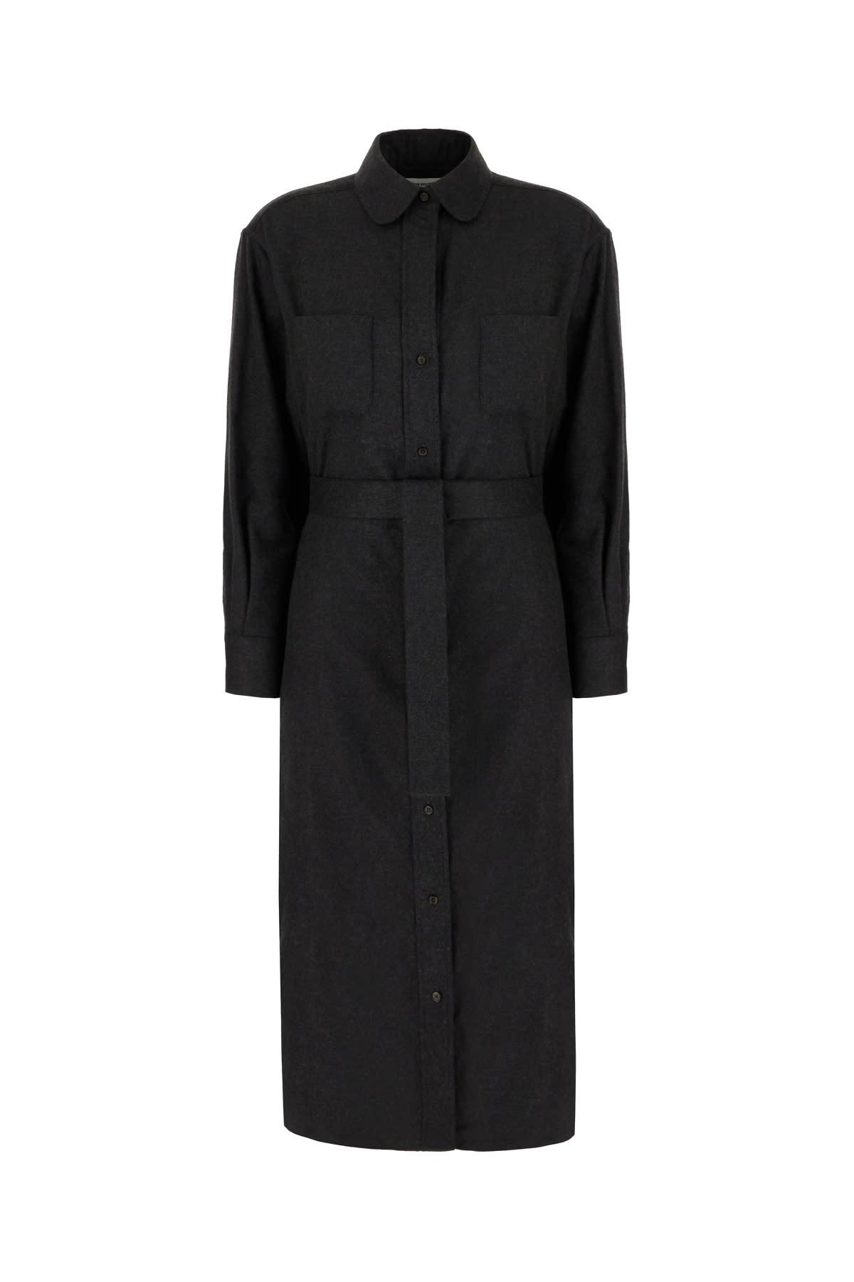thom browne graphite silk blend dress