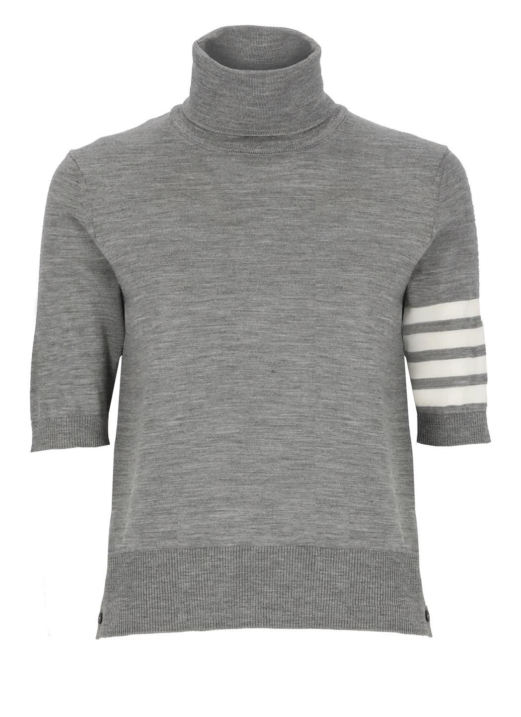 thom browne gray virgin wool sweater