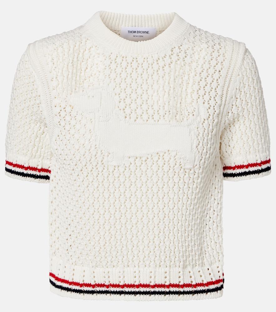 thom browne jacquard cotton sweater