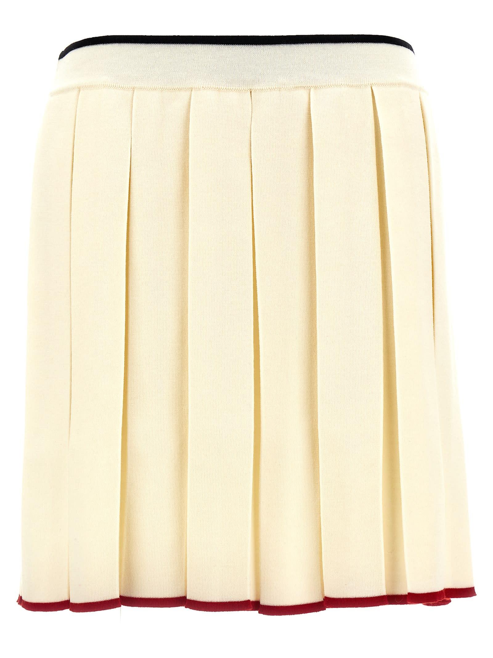 thom browne knitted pleated skirt